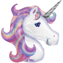 Unicorn Shape Foil Balloon Pastel-0