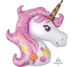 Unicorn Shape Foil Balloon Pink-0