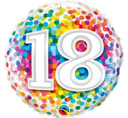 18th Birthday Rainbow Confetti 18" foil balloon-0