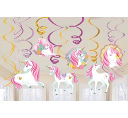 Unicorn Hanging Swirl Decorations-0