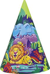 Smiling Safari Party Hats 8pk-0