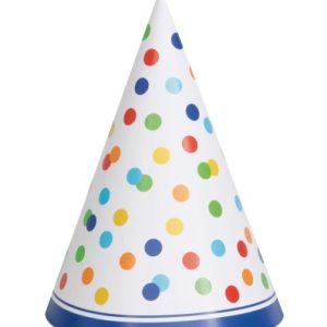 Assorted Polka Dots Party Hats 8pk-0