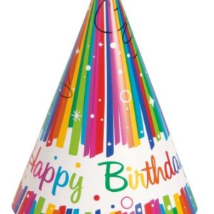 Rainbow Ribbons Party Hats 8pk-0