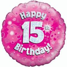 15th Birthday Pink 18" foil balloon-0