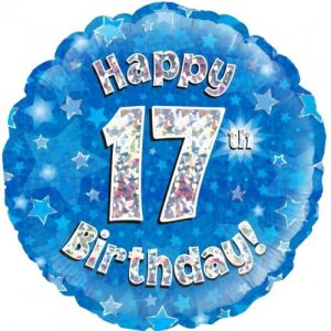 17th Birthday Blue 18" foil balloon-0