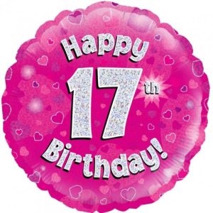 17th Birthday Pink 18" foil balloon-0