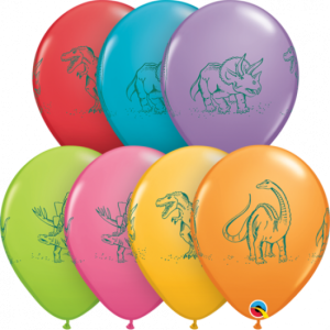 Dinosaurs in Action (4 sided print) Printed Balloon -0