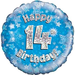 14th Birthday Blue 18" foil balloon-0