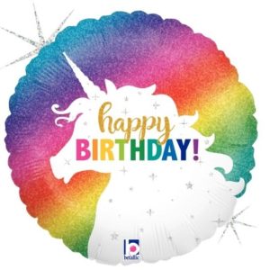 Glitter Unicorn Birthday 18" Foil Balloon-0