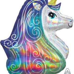 Holographic Iridescent Unicorn Head (63cm x 76cm)-0