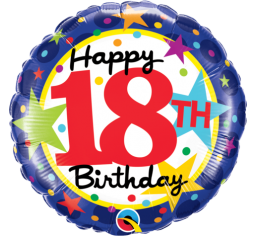 18th Birthday Stars 18" foil balloon